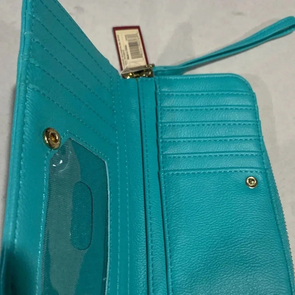 MERONA NEW NWT WALLET BLUE WOMENS SUMMER WRISTLET CASUAL SIZE 7” x 4 “ H x 1” W - Picture 3 of 6